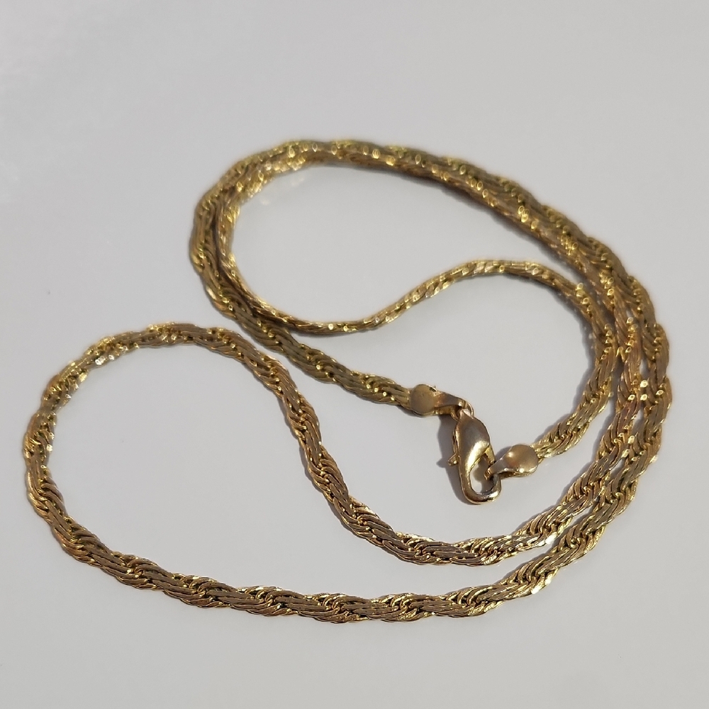 Elegant Goldplated 11 1/2" Rope Chain Necklace